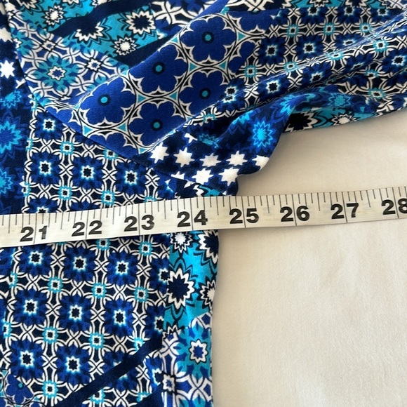 Kim Rogers Woman Blue Patchwork Design V Neck Tunic Sz 2x - Picture 9 of 11